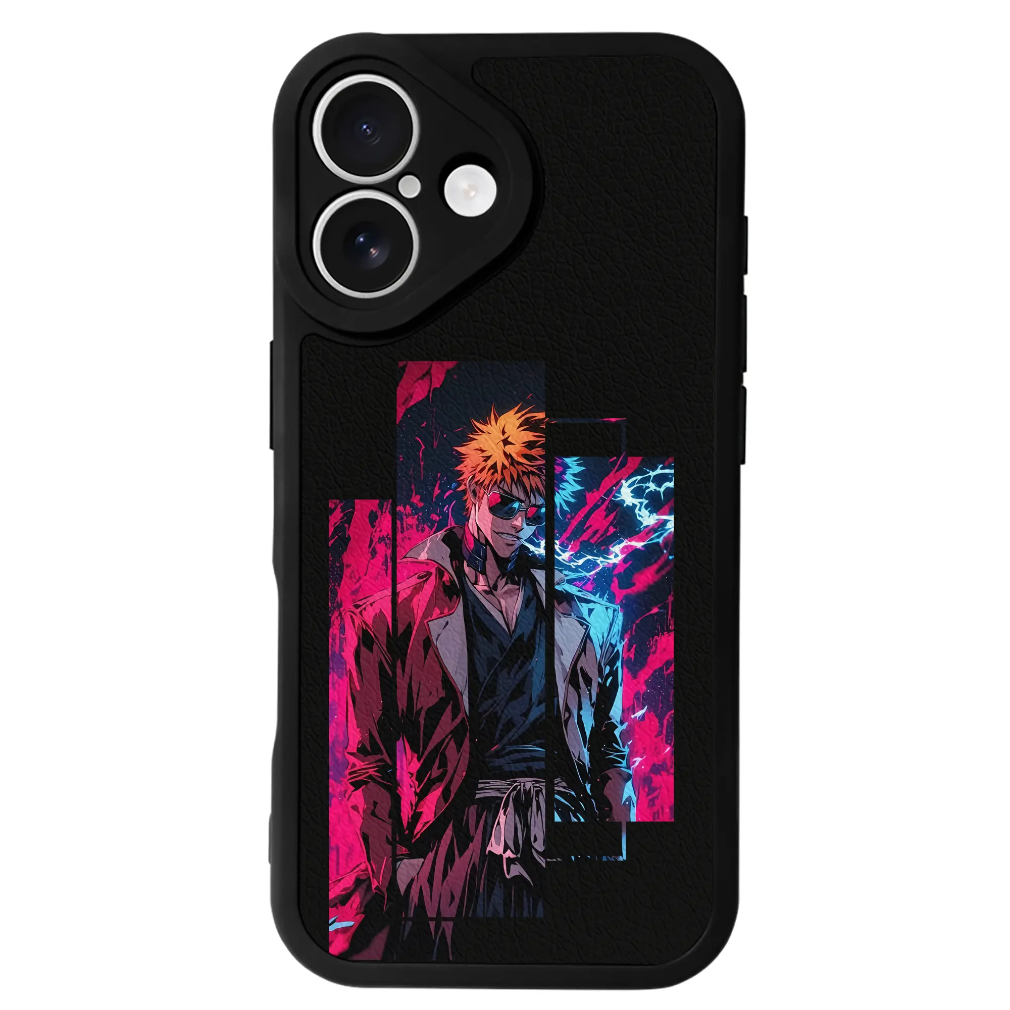 ブリーチ グッズ 黒崎 一護 - IPhone 16シリーズ対応 ・ シリコンスマホケース ・ レザー調 ・ 高精度フィット ・ 耐衝撃 ・ ワイヤレス充電対応 ・ 精密カット